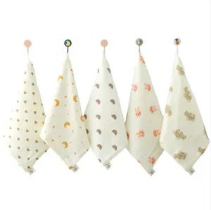 Großhandel Baby Musselin Baumwolle Waschlappen 5pk Baby Geschenke Handtuch 4 Schicht Waschlappen Gesichts tuch für Baby