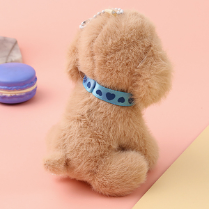 Porte-clés en peluche chiot mignon, breloque de sac en forme de chien en peluche, pendentif chien Teddy Kawaii pour sacs à main, sacs à dos - Product Image 4