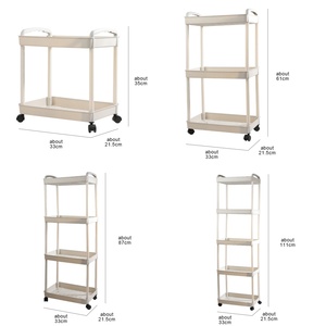 <strong>Multi</strong>-Functional Movable 2/3/4/5-<strong>Tier</strong> Plastic Rolling Utility Cart <strong>Storage</strong> Trolley Kitchen <strong>Storage</strong> Cart Organizer With Wheels - Product Image 6