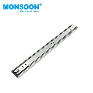 Telescopic Channel Drawer Runner Bearing Drawer Slides Blue Zinc Plated 45mm Width 3 Fold Dotted Push To Open Drawer Guides