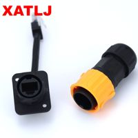 Câble Ethernet industriel XATLJ RJ45, étanche IP67, en alliage de cuivre, 120V 1.2A, connecteurs d'alimentation mâle/femelle en nylon