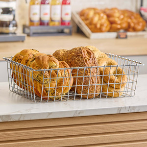 Stainless Steel Wire <b>Storage</b> <b>Basket</b> <b>Rectangular</b> Kitchen Organization Bin for Commercial Use - Product Image 2