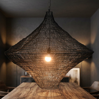 Luminaire suspendu LED en fer tissé à la main Sonnet Decor, design bohème moderne, grand modèle, blanc chaud, pour usage résidentiel et commercial
