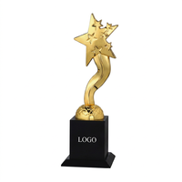 Trophée Étoile avec Base Gravée en Alliage de Zinc Plaqué Or, Argent, Bronze Modèle 690 A B C Durable pour Récompenses Sportives et Jeux