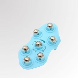 Cepillo Meridian con bolas de acero para masaje de cuello y abdomen, material plástico de color azul - Product Image 1