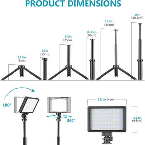 2 packs de kit d'éclairage photographique portable USB LED avec mini trépied réglable et <span class=keywords><strong>filtre</strong></span> de couleur - Product Image 3