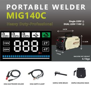 APEXYN 2026 Nuevas Soldadoras MIG MIG-140C 110V/220V Sin Gas/MMA/TIG con Control Sinérgico 3 en 1, Máquina de <span class=keywords><strong>Soldar</strong></span> con Hilo Tubular MIG - Product Image 2