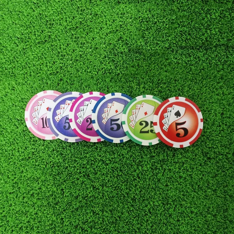 Cheap Custom Poker Chips ABS Clay Material Custom Sticker Logo Factory Golf Poker Chips Ball Marker Accessories