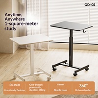 Bureau à hauteur réglable pneumatique, table mobile pour ordinateur portable, bureau debout, pupitre en plastique pour orateur