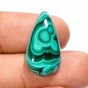 FAIJAN GEMS Gema de Malaquita 100% Natural en Forma de Pera, Cabujón de 18.5 Ct., 22X12X6 mm IK-255, con Certificado de Terceros, Colgante de Joyería - Product Image 2