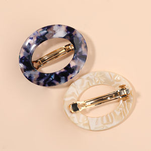 Pinces à <span class=keywords><strong>cheveux</strong></span> ovales creuses vintage personnalisées Mi Dairy pour volumiser les <span class=keywords><strong>cheveux</strong></span> Grandes pinces à <span class=keywords><strong>cheveux</strong></span> en acétate géométrique faites à la main - Product Image 4