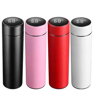 2020 New Arrival 17OZ 500ミリリットルTouch Sensor Led Digital Smart Stainless Steel Water Bottle With Led Temperature Flask Private Label