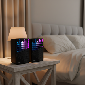 Haut-parleurs pour ordinateur portable/<span class=keywords><strong>PC</strong></span>, prix d'usine, 2.0 USB filaire, jeu portable, léger, lumineux, double canal, lumière arc-en-ciel - Product Image 6