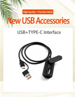 Câble adaptateur de charge USB externe pour sac, accessoire convertisseur de port USB pour sac à dos, cordon de charge avec connecteur Type C