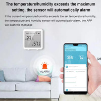 Zigbee Tuya 3.0 termometer nirkabel, Sensor suhu dan kelembaban pintar dengan layar LCD tampilan Digital Alexa Google