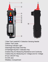 Voltmeter AC Lonn FSH3 Layar LCD dengan Lampu Latar, Alarm Suara, Rentang 60mV-600V, Bersertifikasi CE untuk Elektronik
