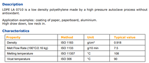 LDPE High MFI LDPE Résine LA0710 Granules pour moulage par injection Films minces et emballage Matière première plastique certifiée FDA et RoHS - Product Image 3