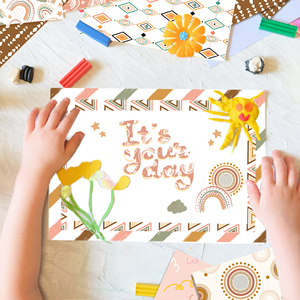 WW014 patrón Floral papel Groovy Boho Arco Iris álbum de recortes Tarjeta de papel para fiesta de cumpleaños hacer álbum de recortes - Product Image 2