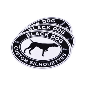 Personalizado resistente a los rayos UV impermeable divertido lindo PVC negro vinilo <span class=keywords><strong>perro</strong></span> <span class=keywords><strong>coche</strong></span> parachoques <span class=keywords><strong>pegatinas</strong></span> para coches - Product Image 1