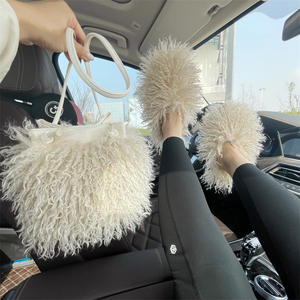 Nouveau Style Mode Femmes Diapositives Pantoufles un Ensemble Moelleux En Peluche Faux <span class=keywords><strong>Fourrure</strong></span> De Mongolie Pantoufles Avec Sac Ensemble - Product Image 3