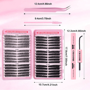 Lot de <span class=keywords><strong>600</strong></span> bouquets de cils en faux vison à longueurs mixtes spectaculaires, livre de 30 rangées, volume complet, cils moelleux pour extensions DIY, OEM - Product Image 5
