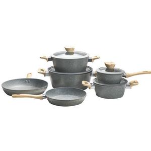 Maifan Stone Wok <span class=keywords><strong>in</strong></span> marmo classico antiaderente vaschetta sostenibile per uso domestico <span class=keywords><strong>Set</strong></span> di pentole per induzione per frittura di latte - Product Image 5
