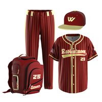 Maillot de baseball professionnel personnalisé respirant grande taille, ensembles complets, uniforme d'équipe de baseball imprimé par transfert thermique OEM