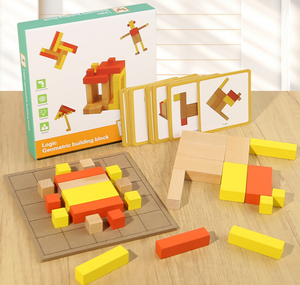 Bloques de Construcción Geométricos de Madera para Niños, Juguete de Lógica Divertido, Desarrolla Habilidades Prácticas, Juego de Bloques Interactivo para Padres e Hijos - Product Image 6
