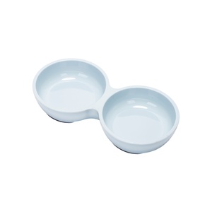 <b>Ceramic</b> Dual Pet Bowl Solid Color Rounded Shape Easy To Clean For <b>Dogs</b> Indoor Use - Product Image 5