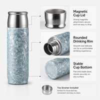 Gobelet isotherme en titane haut de gamme à visser avec couvercle magnétique, isolation 12h, 410ml, livraison rapide