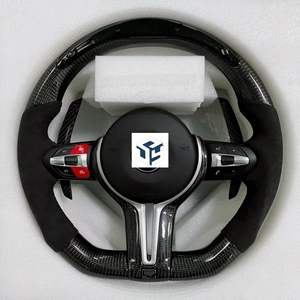 Volant en cuir M Performance compatible avec BMW F30 F32 F10 F20 F07 F01 E46 E60 E90 M3 M4 M5 <span class=keywords><strong>M7</strong></span>, volant en fibre de carbone LED - Product Image 3