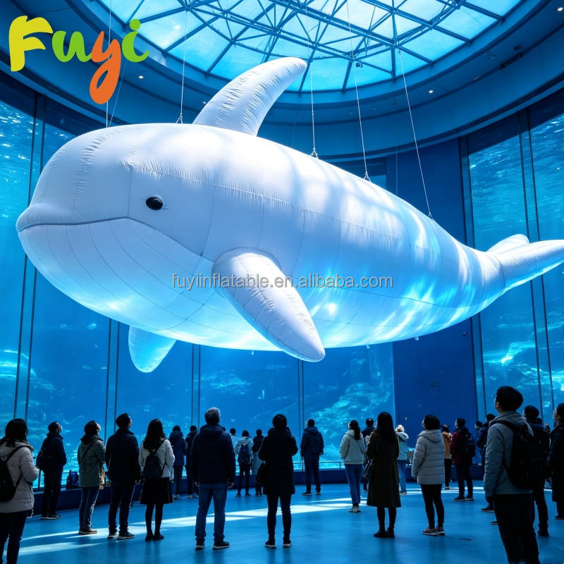 Custom Giant Inflatable Whale Orca Model With LED Light for Aquarium ...