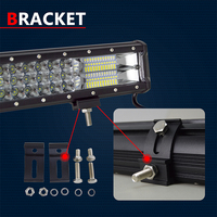 Auxtings-barre lumineuse de travail LED à 3 rangées, lampe d'éclairage de travail et de conduite, pour tracteur/bateau, véhicule tout terrain, 4WD, 4x4, SUV, ATV, capacité 12/24V