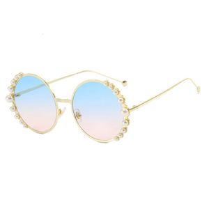 Metallic Round <b>Frame</b> Ocean Lenses Pearl Sun Glasses Multi-color Fashion Design Luxury Women Sunglasses Luxury Glasses - Product Image 6