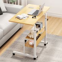 Table élévatrice mobile en bois, simple, moderne, réglable, à hauteur latérale Table d'ordinateur pliable pour ordinateur portable Bureau d'étude pour étudiants