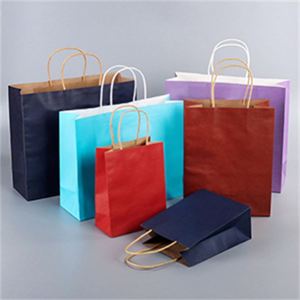 KM Custom with Full Color Printed Kraft Shopping Tote <b>Bag</b> Reusable Custom Foldable logo - Product Image 4
