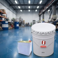 Peinture époxy industrielle autolissante à base d'eau, résistante aux fissures, pour revêtement de sol métallique, application au pinceau pour garage