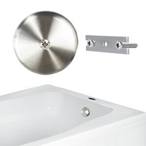 Source Factory Chrome 1 Plaque à un trou Débordement de <span class=keywords><strong>baignoire</strong></span> Un anneau annulaire Façade Kit de bouchon de vidange avec passoire à cheveux - Product Image 1