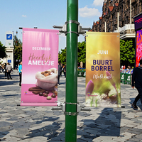 Mât de drapeau de rue en fibre de verre avec des drapeaux suspendus en polyester Conception durable pour les poteaux de lampadaire