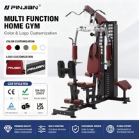 PINJIAN Appareil d'Entraînement Complet de Force, Équipement de Gym Multifonctionnel d'Intérieur, Poste Unique