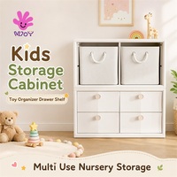 Organisateur de chambre d'enfant modulaire avec étagères ouvertes, armoire à double porte, rangement pour jouets, livres, vêtements, meubles de chambre d'enfant