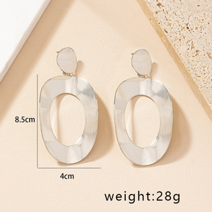 Anting-anting Hoop wanita lingkaran besar geometris, perhiasan anting-anting bulat sederhana modis untuk wanita - Product Image 6
