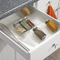 Étagère en plastique à longueur réglable pour épices, ensemble de 2 pièces, organisateur de cuisine, tiroirs, rangement de haute qualité