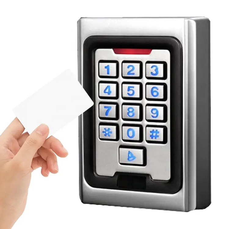 Shenzhen Sistem Kontrol Akses Komersial Pembaca Kartu RFID Kontrol Akses Masuk Keypad Mandiri Logam Keamanan
