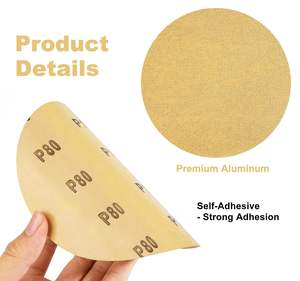 Rouleau de disque de ponçage or grain 80 <span class=keywords><strong>6</strong></span> pouces disque de ponçage PSA auto-adhésif rouleau de papier de verre à dos <span class=keywords><strong>collant</strong></span> pour peinture - Product Image 2