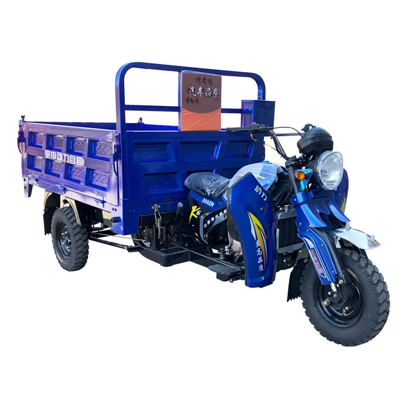 Hydraulische Dump Gemotoriseerde Driewieler/200cc250cc Motor Brandstof Trike Motorfiets Met Cargo