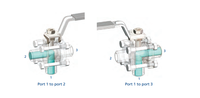 VALLOK 3000 PSI Robinets à boisseau sphérique 2 voies 3 pièces CF8 CF8M Filetage BSPP BSPT NPT Actionneur pneumatique/électrique/manuel 1/2 pouce