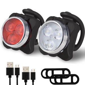 <b>Bicycle</b> Front And Rear <b>Light</b> Set USB Rechargeable LED COB Cycling Safety Lamp With 4 Modes IPX4 Waterproof - Product Image 4