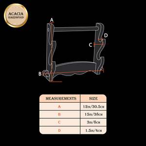 Porte-épées et porte-couteaux en bois massif <span class=keywords><strong>Support</strong></span> horizontal <span class=keywords><strong>pour</strong></span> armes - Product Image 2
