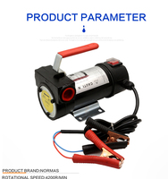Pompe de transfert d'huile diesel 260W 12V, auto-amorçante, 45L par minute